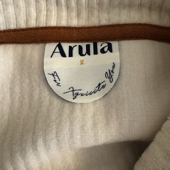 ARULA Corduroy Fleece Shacket Cream Color Women's Plus Size X - Picture 6 of 7